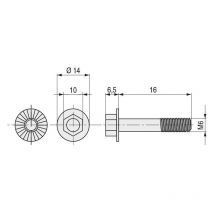 Tornillo hexagonal grafilado 6921 zincado. elegir métrica y longitud. metrica m-6 largo 30mm