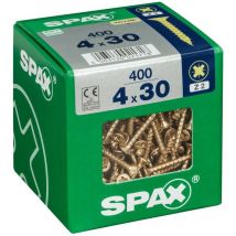 Spax - Juego de 400 tornillos de acero con cabeza avellanada pozidriv Diam.4 mm x L.30 mm