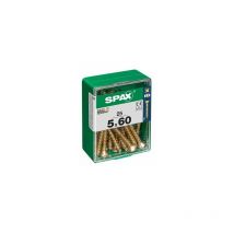 Spax - Caja de 25 unidades de tornillo para madera con cabeza plana en Yellox 5,0x60mm