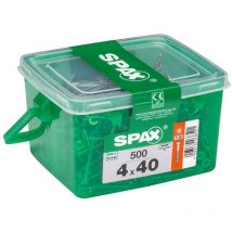 Spax - Paquete de 500 tornillos de acero con cabeza avellanada Torx, diámetro 4 mm x largo 40 mm