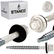 Etanco - Tornillos de agricultor GTF2 Z14 4,8x60 mm ral 9010