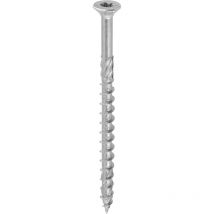 Klimas - Tornillo para madera galvanizado blanco - cabeza avellanada - rosca parcial - casquillo torx - punta antifisura 8 x 120 - Caja de 50