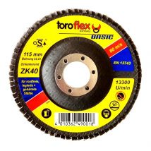 Toroflex - Zirkonkorund Fächerscheibe Basic - Körnung:115 mm - zk 80