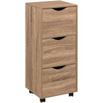 Torre a 3 porte con ruote effetto legno - 5five