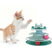 Torre interattiva per gatti con 3 livelli e palline colorate - Blu Offerta esclusiva