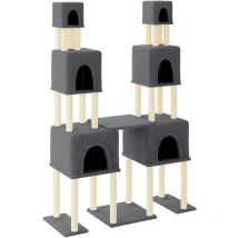 Helloshop26 - Torre para muebles de árbol para gatos, juguete para escalar, rascador, plataforma para escalar con postes rascadores de sisal oscuro,