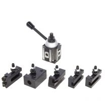 Torretta porta utensile multi utensili rapida per tornio con 5 cartelle Sogi TOR-100 con perno M14