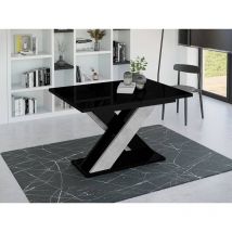 Bestmobilier - Tosca - table à manger extensible - noir et gris - 4 à 6 personnes