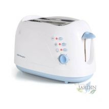 Tostadora 2 Rebanadas Blanco, 2 Ranuras, Termostato Regulable, Función Descongelación, Tostador de pan 750W