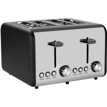 Dayron - Tostadora Retro Doble 1500W Negro/Plata