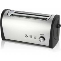 Tostapane depan Haeger breakfast plus 1400w - 2 fessure lunghe - 6 posizioni di tostatura - funzione reheat/defrost - esterno in acciaio inox