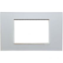 Placche vetro compatibile bticino living light placca per supporti moduli LN4703 3 posti bianco