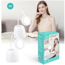 Trade Shop - touch-lampe TX-9082 led-tisch-usb-wiederaufladbarer spiegel 3 verbindungsbare helligkeit -