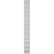 Helloshop26 - Tour armoire étagère cd / dvd rangement stockage 175 cm mdf blanc