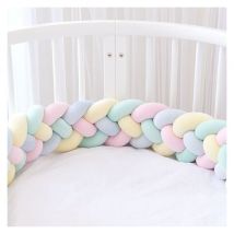 Tour De Lit 3M 4 Tissage Bebe Coussin Serpent Tresse Pare-Chocs Protection En Velours Tour De Lit Pepiniere Pour Nouveau-Nes Chambre Decor Jaune