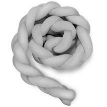 Tour de Lit Coussin Serpent Coussin Tressé Pare-chocs Velours Protection Bébé 3M Gris