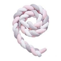 Tour de lit tressé 3M coleur de Blanc Gris Rose Tour de lit bébé , Velours rempli de coton pp