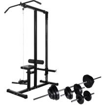Vidaxl - Tour de musculation avec jeu d'haltères et poids 30,5 kg