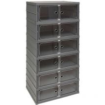 Tour de rangement pliable avec 6 étages en plastique