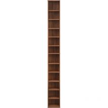 Tour étagère CD / DVD rangement stockage armoire 175 cm MDF mélaminé noyer