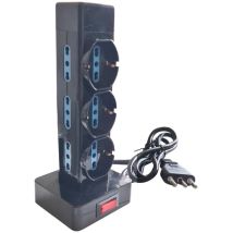 Tour Multiprise Verticale 9 Prises 16 A Schuko 250 V Interrupteur Marche/arrêt