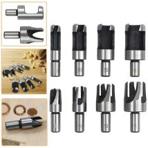 Tourillon Bois 8PCS hss Foret Bois Fraise à Bouchonner,Fraise à Bouchonner Bois Mèche à Bouchon Bois Foret à Faire Cheville Outil de Coupe pour Faire