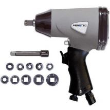 Visseuse à choc à air comprimé + accessoires Aerotec 2009537 Logement d'outil: carré 1/2 (12,5 mm) Couple (max.): 345