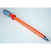 Derancourt - Tournevis cruciforme Pozidrive 10X200mm isolé 1000V manche bi-matière lame acier non-decolleté PZ4