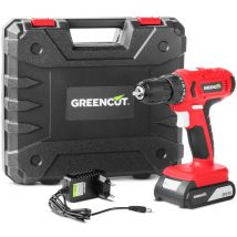 Green Cut - Visseuse et perceuse sans fil, batterie au lithium 21V 1.3Ah, vitesse 1500rpm, avec batterie, chargeur et étui inclus - Greencut TD210L-1