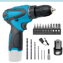Mawiron - Tournevis sans fil,Foret sans fil, 12V Power impact driver, kit de foret avec batterie lithium - ion, tournevis électrique, 25 + 3 couple,