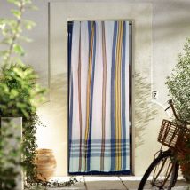 Rideau de Porte 'Marseillais' à rayures d'Antan Bleu 140x250 cm
