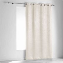 Homemaison - Rideau non feu M1 en velours fiore Ecru 240x260 cm