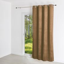 Rideau uni en suédine - Effet daim et velours Beige 140x260 cm