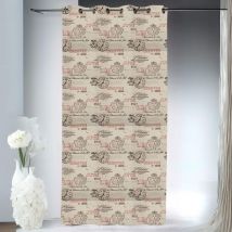 Rideau obscurcissant impression "usine" Beige 145x260 cm