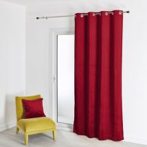 Rideau en velours feutré uni Rouge 135x260 cm