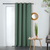 Rideau en coton et chanvre Vert 135x240 cm