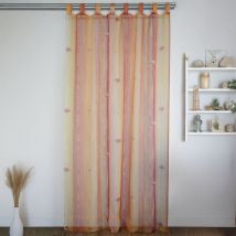 Voilage à Pattes "Coloré" et "Fleuri" Orange 140x240 cm