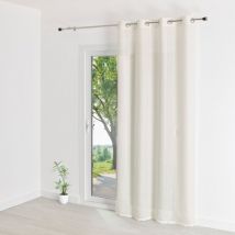 Voilage uni à rayures fantaisie Blanc 240x240 cm