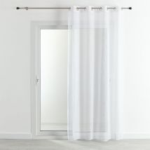 Voilage en étamine fantaisie à oeillet Blanc 140x260 cm