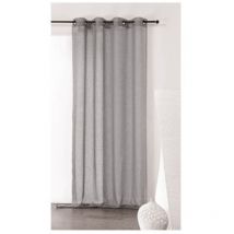 Voilage uni et tamisant en poly/lin Gris clair 150x300 cm