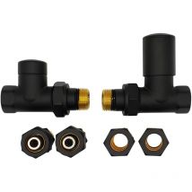 Tout Droit Élégant Laiton Laqué Noir Régulateur Ensemble + Cuivre (Cu) et PEX