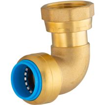 Tout Push - Quick Plomberie Coude Ecrou Libre Femelle 20 X 27 Mm Diam. 20 Mm Laiton