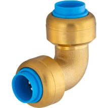 Coude automatique universel 12 mm – Laiton – Raccord pour tubes PER et cuivre – Tout Push
