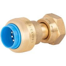 Tout Push - Quick Plomberie Raccord Droit Ecrou Libre Femelle 12 X 17 Mm Diam. 14 Mm Laiton