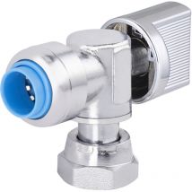 Robinet wc équerre 1/4 tour automatique universel Tout Push 12 - F3/8