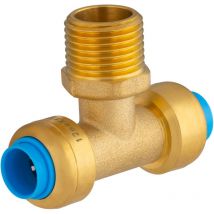 Quick plomberie Te automatique laiton m 15 x 21 pour pour tube en cuivre / pour tube en per