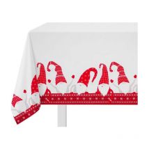 Tovaglia antimacchia con gnomi rossi 140x180 cm