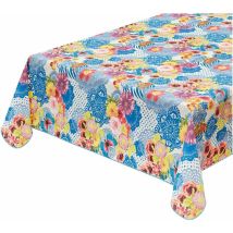Tovaglia Antimacchia Cucina Colorata Bordata Cotone Plastificato Proteggi Tavolo Copritavolo Blu - 135x230 cm