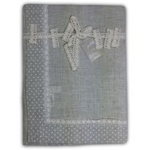 Tovaglia copritavolo tirolese molly pois bianco con portatovaglioli Cm. 140x180 x6 persone