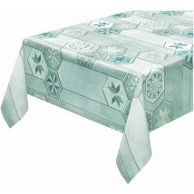Tovaglia Cucina Antimacchia Plastificata Cerata Copri Tavolo Piastrella Vintage Verde - 140x450 cm